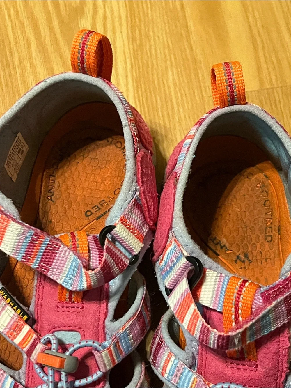 KEEN Seacamp Kids Pink & Orange Multistripe Closed-Toe Water Sandals